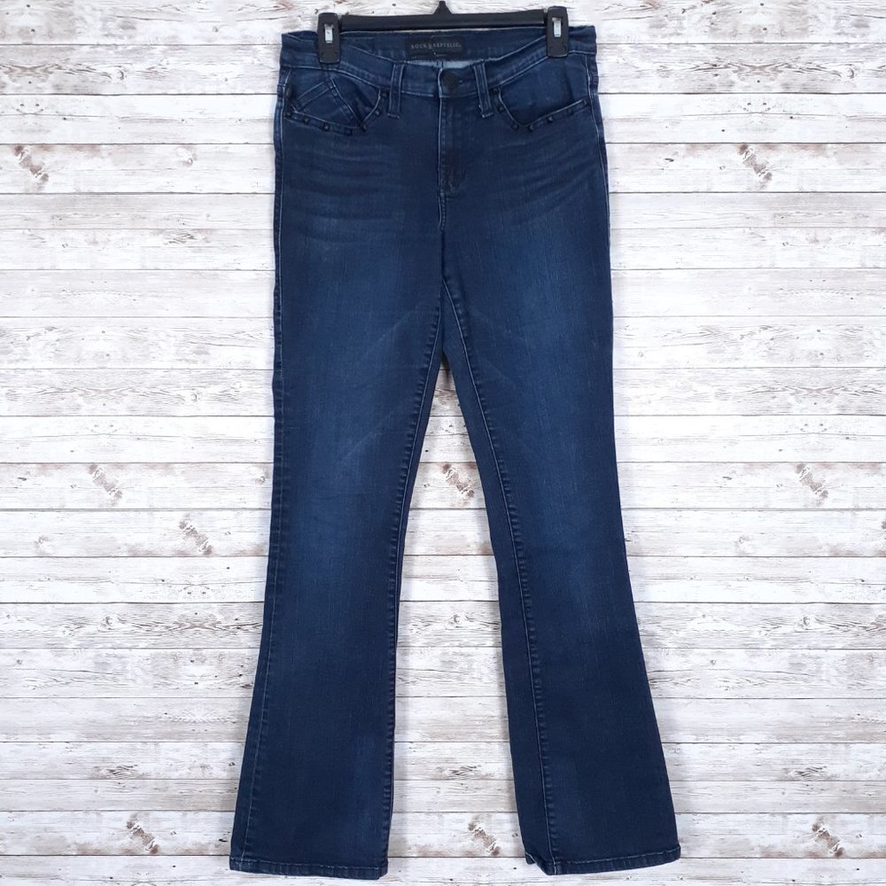 Rock & Republic Womens Jeans Sz 8 Kasandra Bootcut Rivets 836